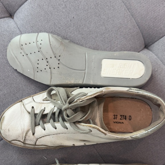 Cream and Gray Superstar Sneakers